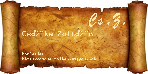 Csóka Zoltán névjegykártya