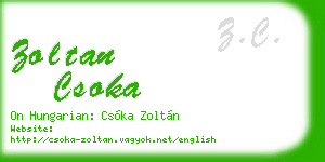 zoltan csoka business card