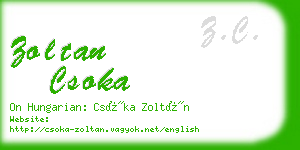 zoltan csoka business card